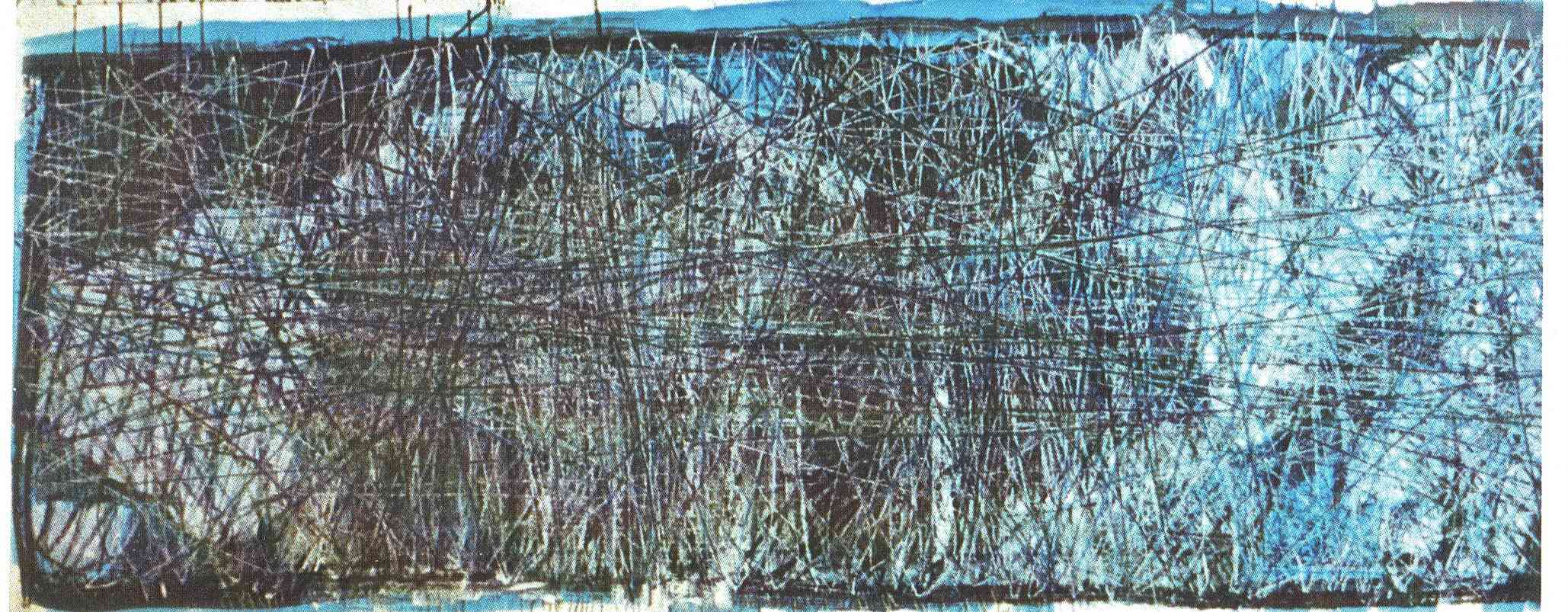 ot, 100x270cm, oel, kreide usw auf papier, 1996